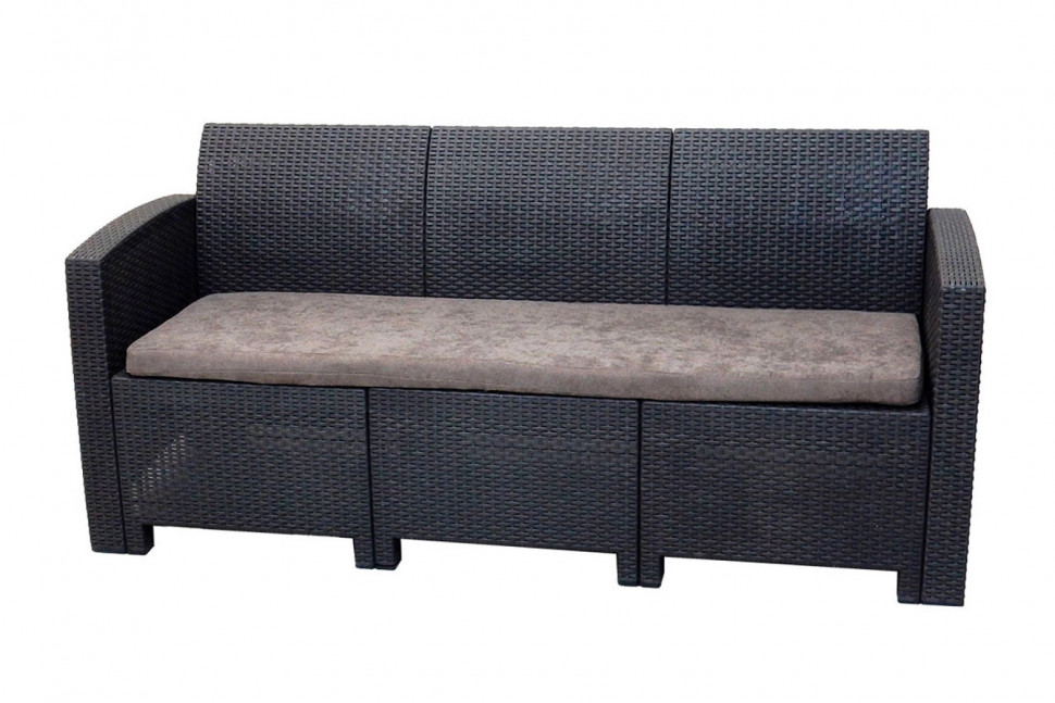 Arizona b:rattan, Диван трехместный, антрацит (3-х местная подушка)